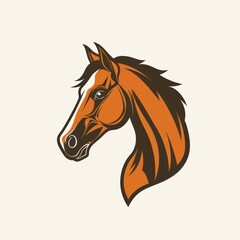 Fototapeta premium Horse Head Illustration with a Brown and White Design