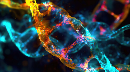 Obraz premium Detailed Holographic Visualization of Synaptonemal Complex Formation During Meiosis
