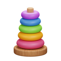 rainbow brown ring pyramid 3d illustration 