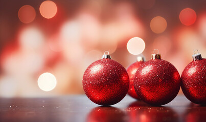 Obraz premium red Christmas balls