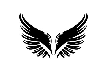 Sketch angel wings. Angel feather wing illustration.
