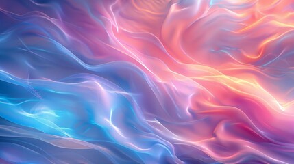 Abstract Glowing Waves in Blue, Pink and Orange