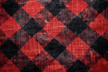 Buffalo Plaid pattern seamless, high quality, red and black checkered design, textile and wallpaper use, festive and rustic, isolated background