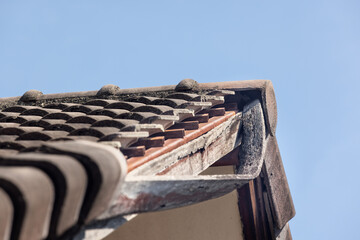 The old roof are decay and broken eaves. © toa555