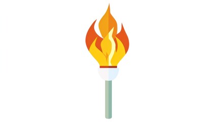Torch with fire on white background. Sports. Olympic illustration. Vector