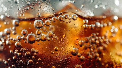 Refreshing Carbonated Beverage with Effervescent Bubbles and Crisp Condensation