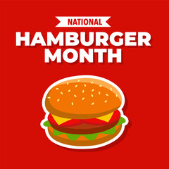 vector graphic of national hamburger month good for national hamburger month celebration. flat design. flyer design.flat illustration.