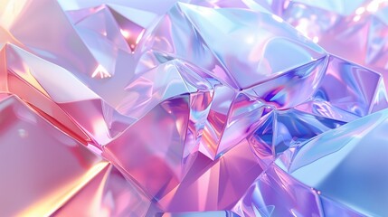 A digital art background featuring an array of iridescent crystals in vibrant colors, creating a stunning visual effect. The shimmering hues and intricate details of the crystals