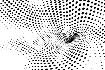 Abstract halftone wave dotted background - futuristic twisted grunge pattern with dot circles - modern optical pop art texture for posters, business cards, cover designs, labels, stickers, PNG