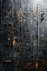 Obraz premium Abstract Textured Black and Gold Wall Surface with Artistic Patterns and Rough Finish