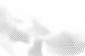 Abstract halftone wave dotted background - futuristic twisted grunge pattern with dot circles - modern optical pop art texture for posters, business cards, cover designs, labels, stickers, PNG