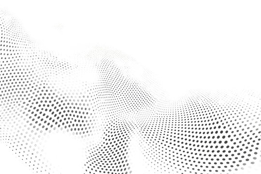 Abstract halftone wave dotted background - futuristic twisted grunge pattern with dot circles - modern optical pop art texture for posters, business cards, cover designs, labels, stickers, PNG