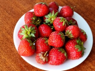 strawberries on a plate