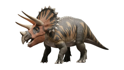 Triceratops dinosaur on white background. 