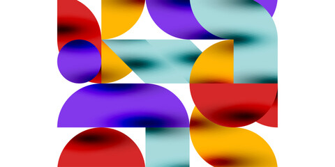 Tech minimal circular shapes geometric art. Vector modern circles