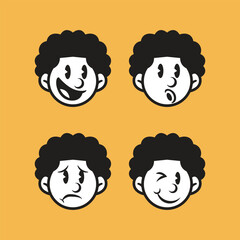 afro retro character