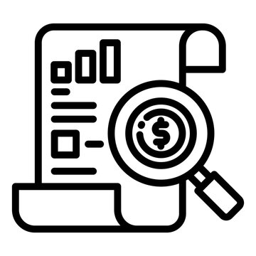 financial report analysis with magnifying glass clip art preview