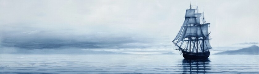 Old naval craft navigating coastal waters, historic ship, rich twilight hues, pencil sketch, tranquil journey