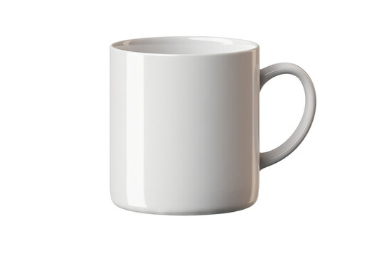 Ceramic coffee mug with minimalist design isolated on transparent background, ideal for branding and product display in high-resolution PNG format