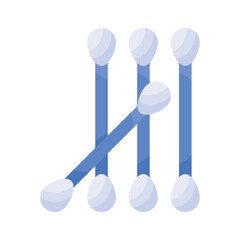 Cotton buds, ear swab vector in editable style