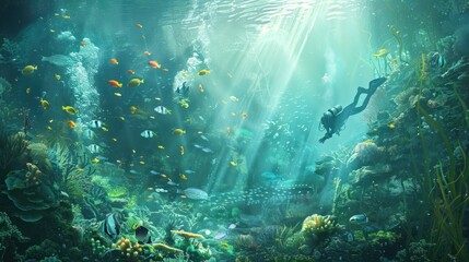 Fototapeta premium Underwater Exploration