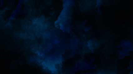 dark blue nebula sparkle universe in outer space horizontal galaxy on space. navy blue watercolor and paper texture. wash aqua