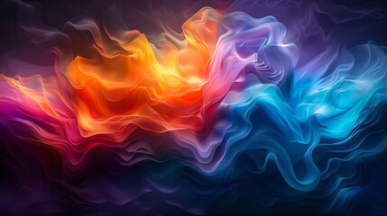 Obraz premium Abstract Wavy Shapes in Vibrant Hues