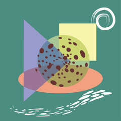 Background illustration of Simple composition from Bassic Shape with soft pastel colour