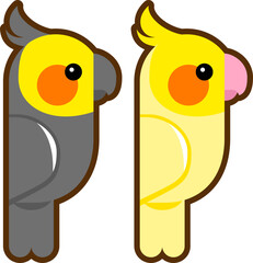 オカメインコのアイコン（cockatiels icon.）
