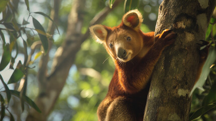 Obraz premium Tree Kangaroo Tree-dwelling marsupial found in New Guinea, northeastern, and nearby islands, known