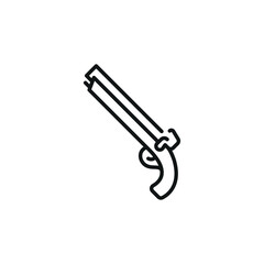 Flintlock Pistol icon. Simple flintlock pistol icon for social media, app and web design. Vector illustration.