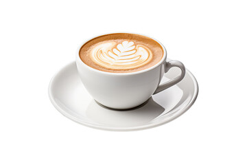 Obraz premium High-resolution coffee cup PNG with transparent background ideal for digital design projects, cafeteria branding, menu templates, and morning beverage illustrations