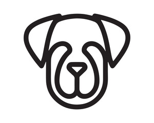 Minimalist Line Art Dog Vector Illustration. Minimal Outline Dog Logo