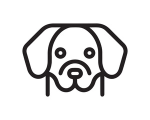 Minimalist Line Art Dog Vector Illustration. Minimal Outline Dog Logo