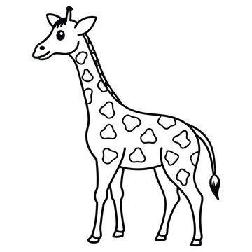 recommend clip art: giraffe illustration outline vectors for coloring books 