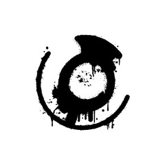 Spray Painted Graffiti spray circle isolated on white background.