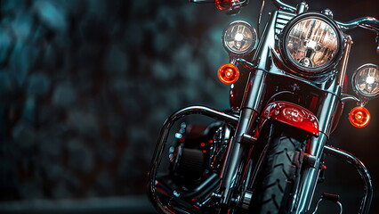 Fototapeta premium Vintage motorbike on dark background