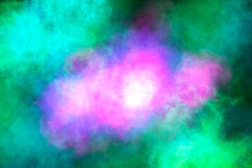 Colorful abstract background illustration, Colors in space: green and pink, design, screen, wallpaper, banner, poster