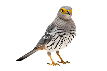 Obraz premium Close-up view of a vibrant cuckoo bird perched and isolated on a transparent background, showcasing detailed plumage and natural colors, ideal for ornithology projects and birdwatching guides