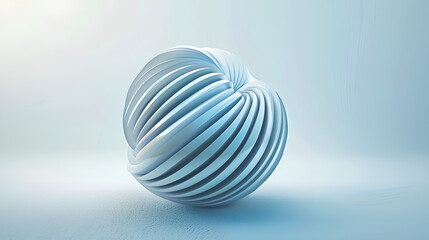 Fototapeta premium Abstract sphere with rounded lines, 3d render Stock Illustration