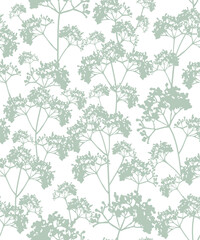 シームレスな植物のパターン（ミント）