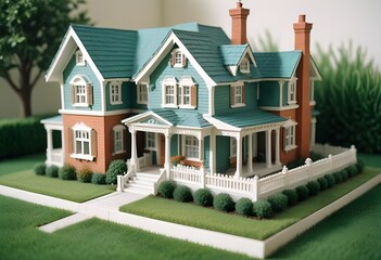 beautiful house on a white surface realestate concept available for purchase