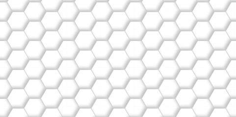 Abstract 3d hexagonal futuristic geometric backdrop White background and embossed hexagon , honeycomb white hexagon concept design abstract technology background vector background, or wallpaper.