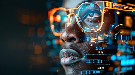 Futuristic Portrait of a Person with Cyberpunk Aesthetic