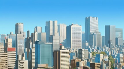 Obraz premium 東京の高層ビルの風景18