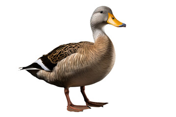 Isolated goose standing on transparent background with detailed feathers and natural colors ideal for wildlife and animal themed designs and creative projects