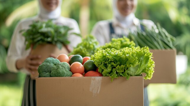 Volunteers distributing food packages to families in need, smiling faces, and gratitude, humanitarian aid