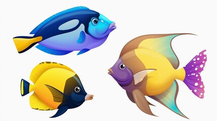 Fototapeta premium 熱帯魚のアイコン5