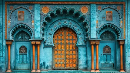Obraz premium Islamic architectural doorway with intricate ornamental details