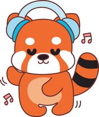 Illustration of Cute Red Panda activities.
Icon of funny red panda sticker elements.